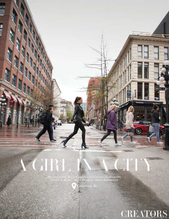 A girl in a city
